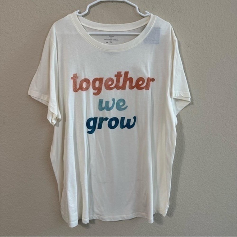 Grayson Social T-Shirt Together We Grow Short Sleeve Graphic Tee Plus Size NWT